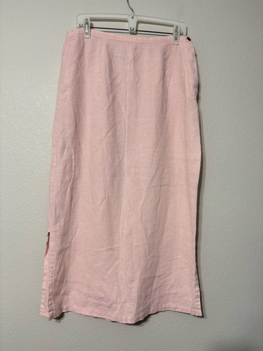 Kiko Light Pink Linen Maxi Skirt  - Versatile Classic Everyday Style. L
